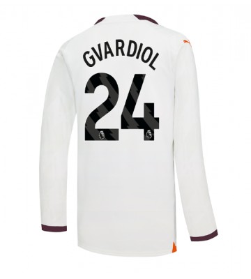 Manchester City Josko Gvardiol #24 Koszulka Wyjazdowych 2023-24 Długi Rękaw
